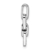 Sterling Silver Rhodium-plated Polished White CZ Double Square Pendant